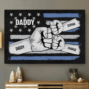 Fist Bump Nation Flag Personalized Poster, Father's Day Gift For Dad Grandpa Husband
