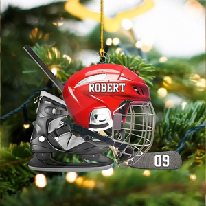 Personalized Hockey Helmet Shaped Ornament β Gift For Hockey Lovers