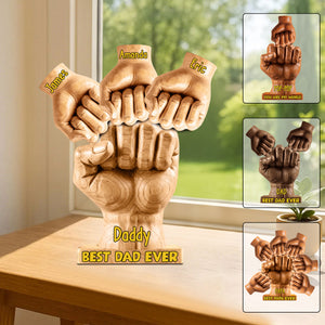 Best Dad Ever - Personalized Father Custom Shaped Acrylic Plaque For Father Gift