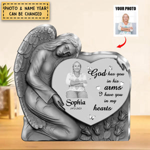 Personalized Angel Heart Memorial Acrylic Plaque