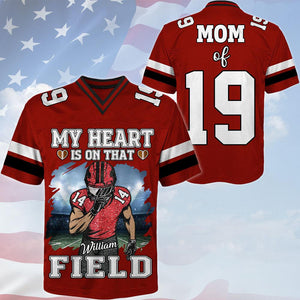 My Heart Is On That Field - Personalized Jersey Gift For Football Player