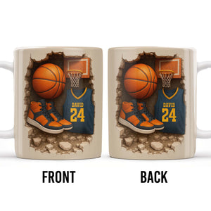 Sneakers And Jersey, Personalized Custom Coffee Mug, Gift For Basketball Players