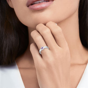 Personalized Birthstone Memorial Angel Eye Ring