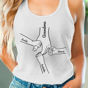Hand in Hand I Will Always Protect You Family Personalized Tank Top