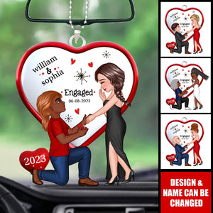 Keepsake Proposal Memory Engagement Couple Personalized Acrylic Ornament