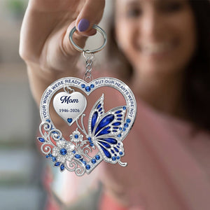 Love Echoes Through Time - Personalized Acrylic Keychain Memorial Sympathy Gifts For Loss Of Mom, Dad