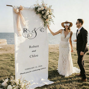 Custom Fabric Wedding Welcome Sign β’ Modern Wedding Banner β’ Personalized Wedding Decor