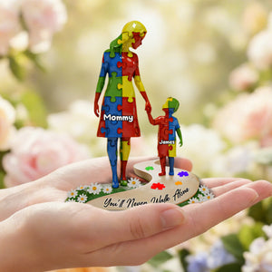 You'll Never Walk Alone - Personalized Autism Awareness Custom Shaped Acrylic Plaque