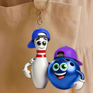 Custom Name Bowling Personalized Acrylic Keychain Gift For Bowling Lover