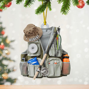 Personalized Bass Fishing Acrylic Ornament Fisherman Keepsake