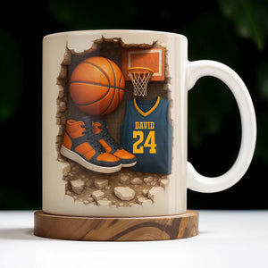 Sneakers And Jersey, Personalized Custom Coffee Mug, Gift For Basketball Players