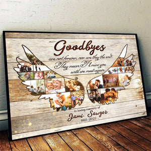 Personalized Memorial Poster - Angel Wing Photo Collage - In Loving Memory