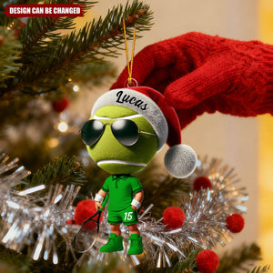 Cool Tennis Player Christmas Ornament, Personalized Acrylic Ornament