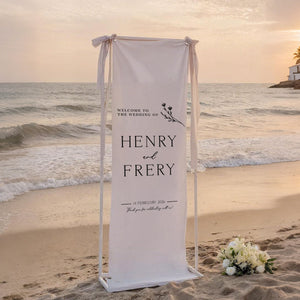 Custom Fabric Wedding Welcome Sign β’ Modern Wedding Sign β’ Wedding Banner β’ Personalized Wedding Decor β’ Engagement Party Sign