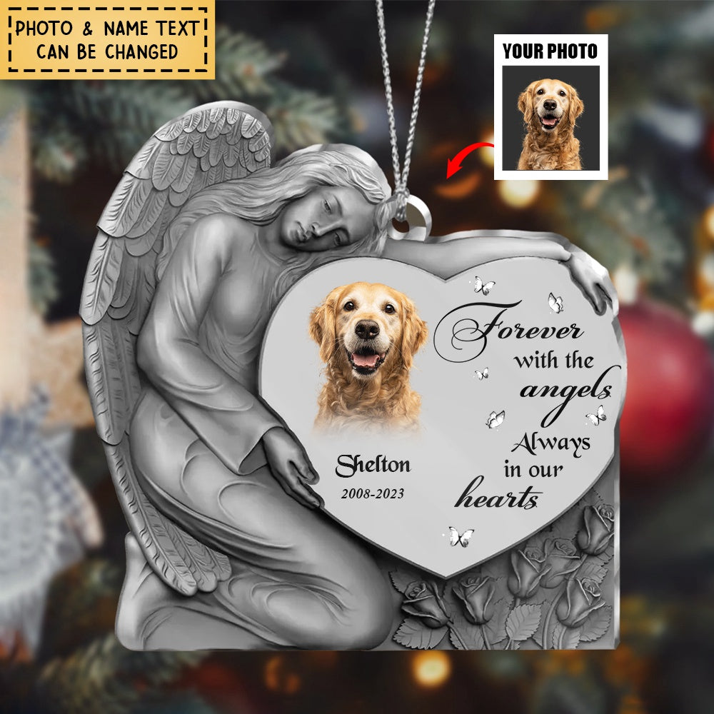 Personalized Angel Heart Acrylic Ornament Memorial Gift Idea