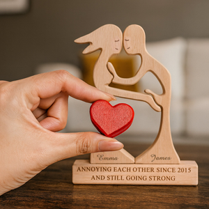 Couple Funny Puzzle Gift For Her Gift For Him - Personalized Wooden Family Puzzle