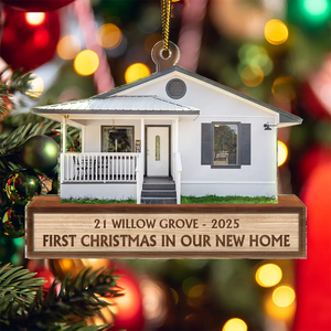 Cutout Photo First Christmas In Our New House - Personalized Acrylic Ornament