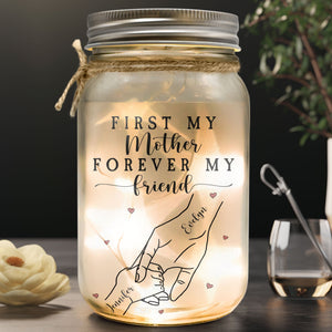 Personalized First My Mother Forever My Friend Mason Jar Light