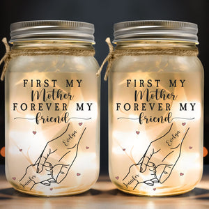 Personalized First My Mother Forever My Friend Mason Jar Light