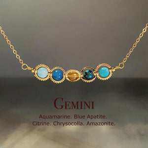 Zodiac Necklace Natural Astrology Jewelry Gift