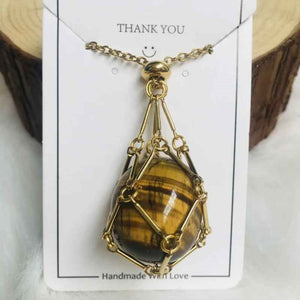Crystal Gemstone Holder Necklace