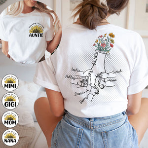 Loving, Caring - Personalized Pure Cotton T-shirt Gift For Grandma/Mom