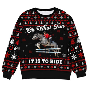 Personalized Photo Gifts For Horse Riding Lovers Ugly Sweater