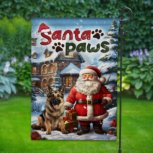 Santa Paws Pet Photo- Personalized Flag Gift For Pet Lover,Christmas Gift
