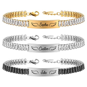 Custom Bracelets With Wings Personalized Memorial Jewelry