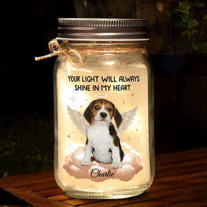 Personalized Forever In My Heart Memorial Mason Jar Light
