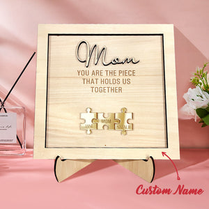 Personalized Mom Puzzle Plaque - 2 Layers Wooden Plaque
