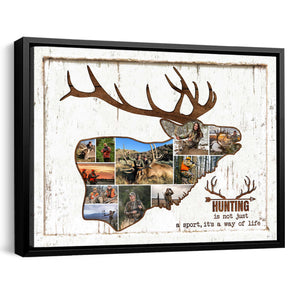 Personalized Deer Hunting Photo Collage Canvas Gift For Hunters
