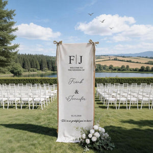 Welcome To The Wedding Of Mr. & Mrs. β’ Custom Fabric Wedding Welcome Sign β’ Personalized Wedding Decor