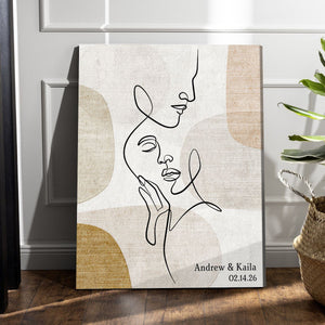 Sentimental Line Couple Art Personalized Canvas