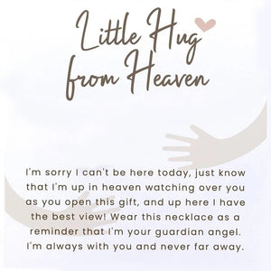 Hug from Heaven Personalized Angel Wings Charm Necklace, Custom Initial Necklace, Sympathy Condolence Gift