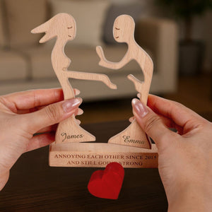 Couple Funny Puzzle Gift For Her Gift For Him - Personalized Wooden Family Puzzle