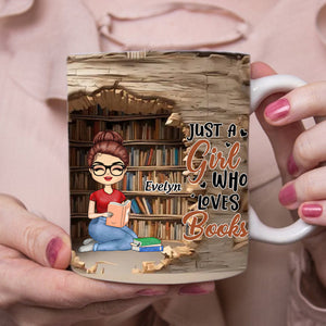 A Girl Who Loves Books Reading - Reading Gift - Personalized Mug