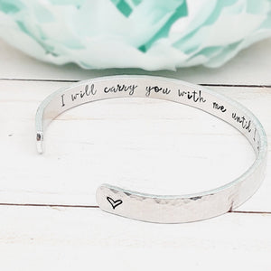 I will carry you bracelet, Personalized Bracelet for Loss of Loved One