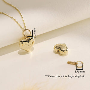 Personalized Gold Heart Cremation Charm Necklace For Pet Ashes