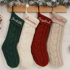 Personalized Embroidered Knitted Christmas Stockings