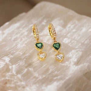 Personalized Heart Birthstone Earrings – Gift for Moms, Grandmas