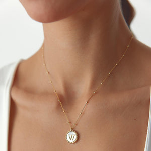 Personalized Coin Letter Necklace
