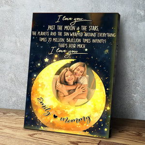 Personalized  I Love You Past The Moon Canvas