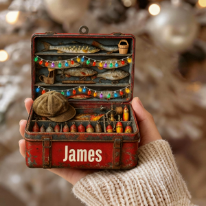 Fishing Lover Christmas Personalized Toolbox Ornament