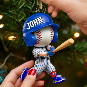 Adorable Baseball Player Personalized Ornament For Baseball Lovers