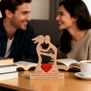 Couple Funny Puzzle Gift For Her Gift For Him - Personalized Wooden Family Puzzle