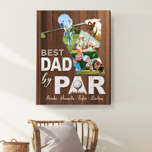 Personalized Dad Golf Gift Father's Day Photo Collage Canvas Poster