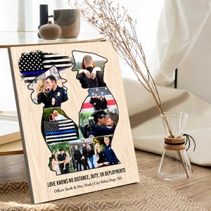 Personalized Police Couple Canvas Police Husband & Wife Gift, Police Couple Anniversary Gift