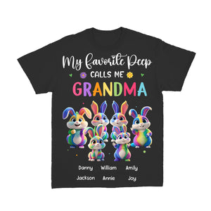 Personalized Grandma's Favorite Bunny Easter Day Pure Cotton T-Shirt