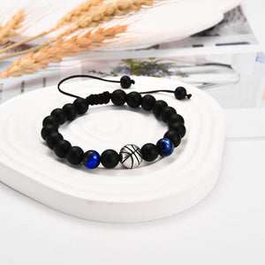 Soccer Football Basketball Baseball Tiger Eye Stone Bracelet Gifts for Sports Lover